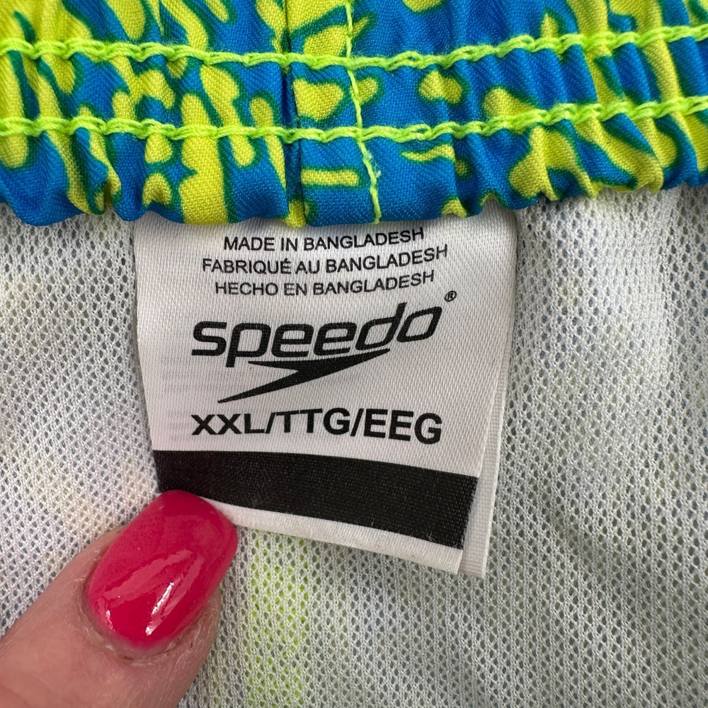 Speedo Mens Swim Trunks XXL Blue Lime Green Pineapple Print Board Shorts Swim - Picture 4 of 7